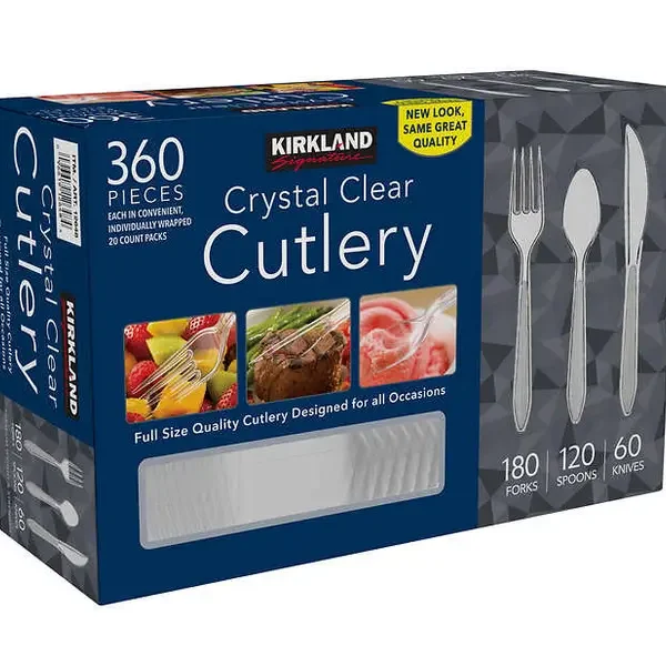 Kirkland Signature Crystal Clear Cutlery, Variety Pack, 360 ct