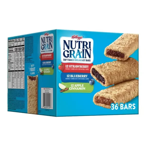 Kellogg's Nutri-Grain Soft Baked Breakfast Bars, Variety Pack, 1.3 oz (48-pk)