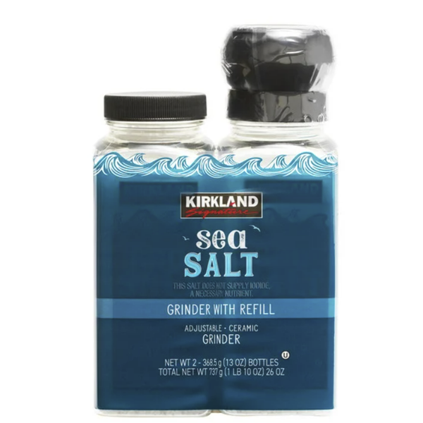 Kirkland Signature Sea Salt with Grinder, 13 oz (2-pk)